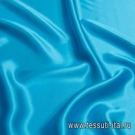 Шелк атлас стрейч (о) ярко-голубой - итальянские ткани Тессутидея арт. 10-2037