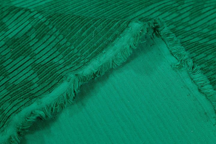 Вельвет (о) ярко-зеленый с принтом - итальянские ткани Тессутидея арт. 01-7797