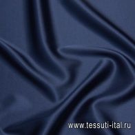 Шелк атлас стрейч (о) темно-синий - итальянские ткани Тессутидея арт. 10-1937