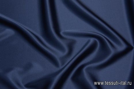 Шелк атлас стрейч (о) темно-синий - итальянские ткани Тессутидея арт. 10-1937