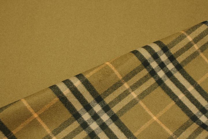 Пальтовая дабл шерсть двухслойная (н) клетка на кэмел - итальянские ткани Тессутидея арт. 09-2135