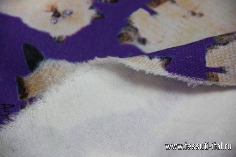 Футер (н) котята на сиреневом ш-170см Aujour Le Jour - итальянские ткани Тессутидея арт. 12-0632