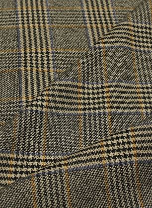 Костюмная шерсть (н) черно-серо-сине-коричневая клетка - в интернет-магазине тканей Тессутидея арт. 05-4956