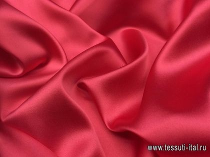 Шелк атлас стрейч (о) темно-розовый - итальянские ткани Тессутидея арт. 02-7775