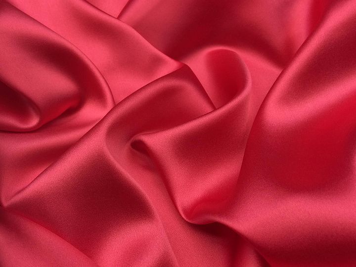 Шелк атлас стрейч (о) темно-розовый - итальянские ткани Тессутидея арт. 02-7775
