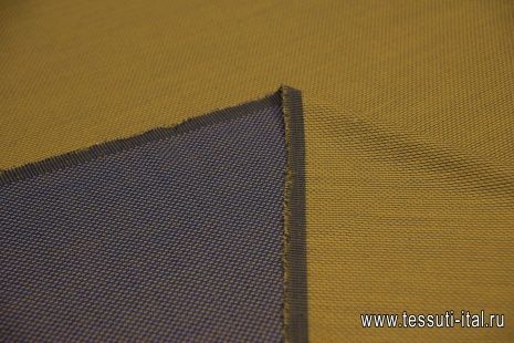 Костюмная дабл (н) сине-горчичная в крапину - итальянские ткани Тессутидея арт. 17-0966