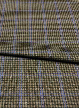 Костюмная клетка (н) черно-сине-коричневая - в интернет-магазине тканей Тессутидея арт. 05-2706