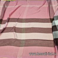Пашмина купон (2,15м) (н) розово-бордовая клетка - итальянские ткани Тессутидея арт. 17-1006