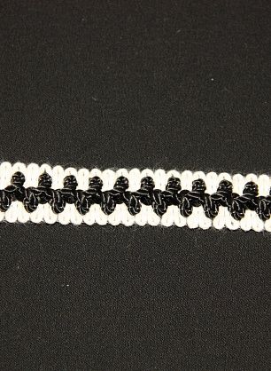 Тесьма шанель с пайетками (н) черно-белая ш-2см - в интернет-магазине тканей Тессутидея арт. 03-3548