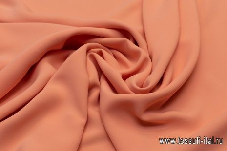 Плательная кади стрейч (о) светло-оранжевая - итальянские ткани Тессутидея арт. 02-8838
