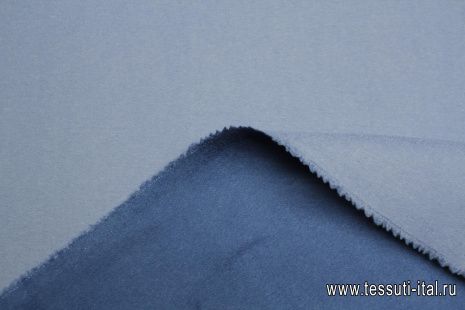 Пальтовая дабл кашемир+шерсть двухслойная (о) синяя/голубая - итальянские ткани Тессутидея арт. 09-2144