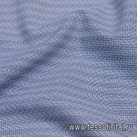 Сорочечная (н) сине-белая поперечная елочка на мелкой сине-белой клетке - итальянские ткани Тессутидея арт. 01-6360