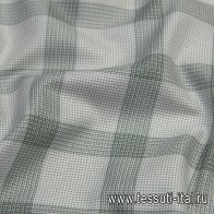 Сорочечная (н) бело-зеленая стилизованная клетка - итальянские ткани Тессутидея арт. 01-5988