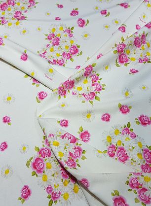 Трикотаж (н) цветочный орнамент на белом Monnalisa - в интернет-магазине тканей Тессутидея арт. 12-0670