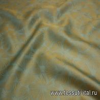 Органза (н) цветочный орнамент на бирюзовом - итальянские ткани Тессутидея арт. 02-5989