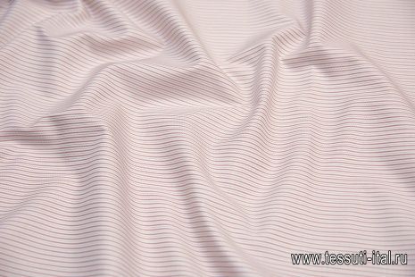 Сорочечная твил (н) бело-красно-черная полоска - итальянские ткани Тессутидея арт. 01-6102
