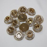 Пуговица на ножке комбинированная бежевая d-28mm  - итальянские ткани Тессутидея арт. F-2565