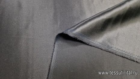 Шелк кади стрейч (о) черный - итальянские ткани Тессутидея арт. 10-2439