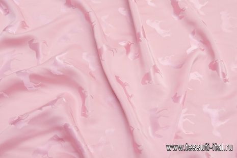Шелк дама (о) лошади на розовом - итальянские ткани Тессутидея арт. 10-2068