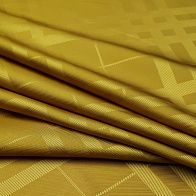 Подкладочная жаккардовая  (о) охра стилизованная клетка - итальянские ткани Тессутидея арт. 08-0883