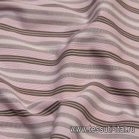 Сорочечная (н) розово-коричневая полоска - итальянские ткани Тессутидея арт. 01-6269