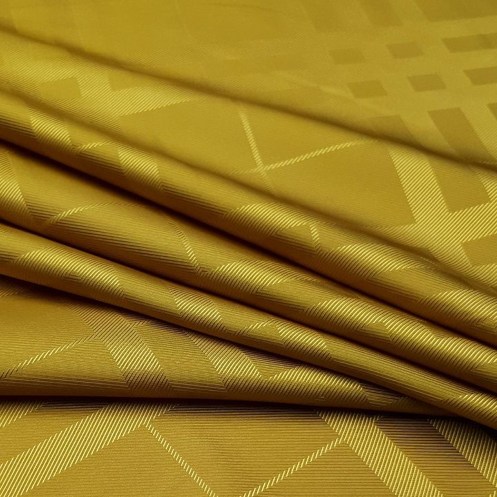 Подкладочная жаккардовая  (о) охра стилизованная клетка - итальянские ткани Тессутидея арт. 08-0883