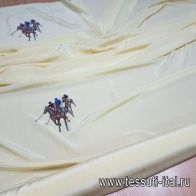 Крепдешин купон (1,8м) (н) "Поло" на желтом - итальянские ткани Тессутидея арт. 02-6437
