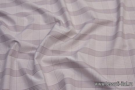 Сорочечная (н) бело-фиолетовая клетка  - итальянские ткани Тессутидея арт. 01-6238