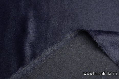 Пальтовая альпака+шерсть (о) темно-синяя - итальянские ткани Тессутидея арт. 09-2163