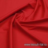 Сорочечная поплин стрейч (о) красная  - итальянские ткани Тессутидея арт. 01-7186