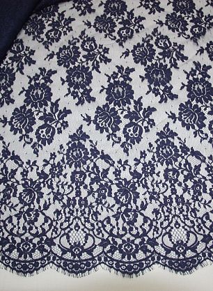 Кружево (о) темно-синее ш-90см Jean Bracq - в интернет-магазине тканей Тессутидея арт. 03-2944