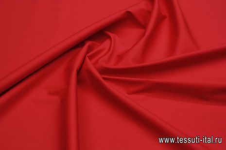 Сорочечная поплин стрейч (о) красная  - итальянские ткани Тессутидея арт. 01-7186