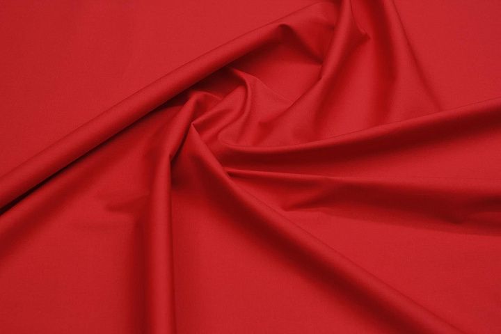 Сорочечная поплин стрейч (о) красная  - итальянские ткани Тессутидея арт. 01-7186