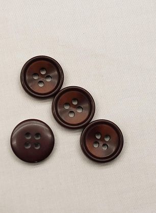 Пуговица пластик 4 прокола d-15мм бордовая - итальянские ткани Тессутидея F-6679