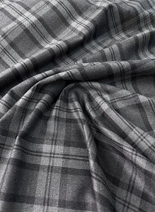 Костюмная шерсть (н) серая клетка - в интернет-магазине тканей Тессутидея арт. 05-5048