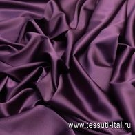 Шелк атлас стрейч (о) темно-фиолетовый - итальянские ткани Тессутидея арт. 10-0863
