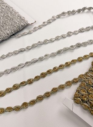 Тесьма с люрексом (н) золотая, серебрянная ш-1,5см - в интернет-магазине тканей Тессутидея арт. 03-3689