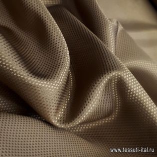 Подкладочная жаккардовая (о) бежевая в мелкий ромб - итальянские ткани Тессутидея арт. 07-1127