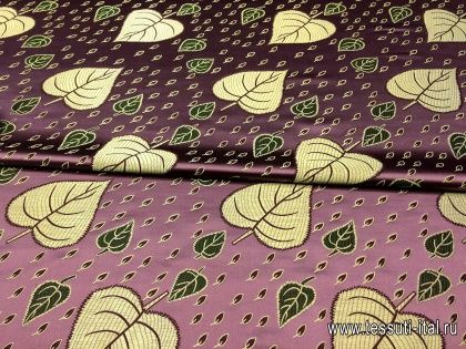 Тафта (н) растительный орнамент на фиолетовом - итальянские ткани Тессутидея арт. 03-5085