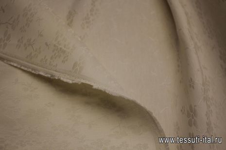Шелк жаккард со льном (н) цветочный рисунок айвори - итальянские ткани Тессутидея арт. 10-3094
