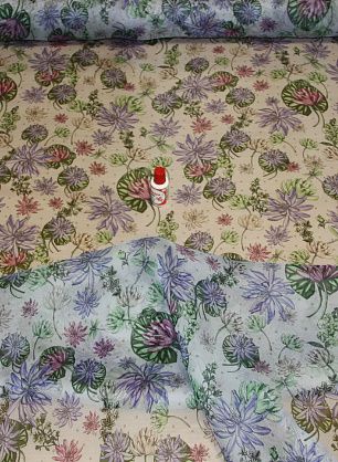 Органза (н) зелено-голубой орнамент - в интернет-магазине тканей Тессутидея арт. 02-4582