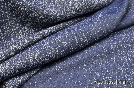 Джинса купон (2,3м) (о) синяя с белыми вкраплениями - итальянские ткани Тессутидея арт. 01-4774