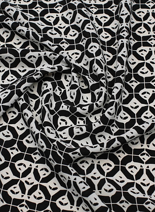 Крепдешин (н) черно-белый рисунок  - в интернет-магазине тканей Тессутидея арт. 10-3792