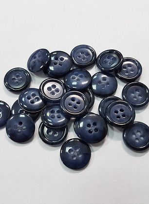Пуговица пластик 4 прокола d-14мм синяя меланжевая - в интернет-магазине тканей Тессутидея арт. F-5338
