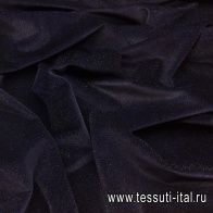 Бархат с люрексом (о) черно-синий с серебром - итальянские ткани Тессутидея арт. 03-4900