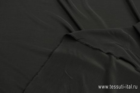 Крепдешин вареный (о) черный - итальянские ткани Тессутидея арт. 10-3385