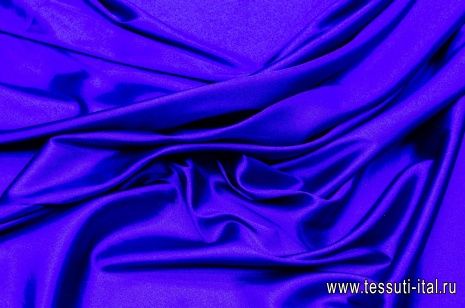 Плательный атлас стрейч (о) васильковый - итальянские ткани Тессутидея арт. 02-8216