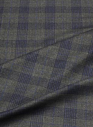 Костюмная (н) серо-синяя клетка - в интернет-магазине тканей Тессутидея арт. 05-4592