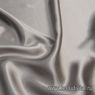 Шелк атлас стрейч (о) серо-зеленый - итальянские ткани Тессутидея арт. 10-2027