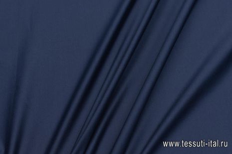 Трикотаж мерсерезированный хлопок (о) темно-синий - итальянские ткани Тессутидея арт. 12-1118
